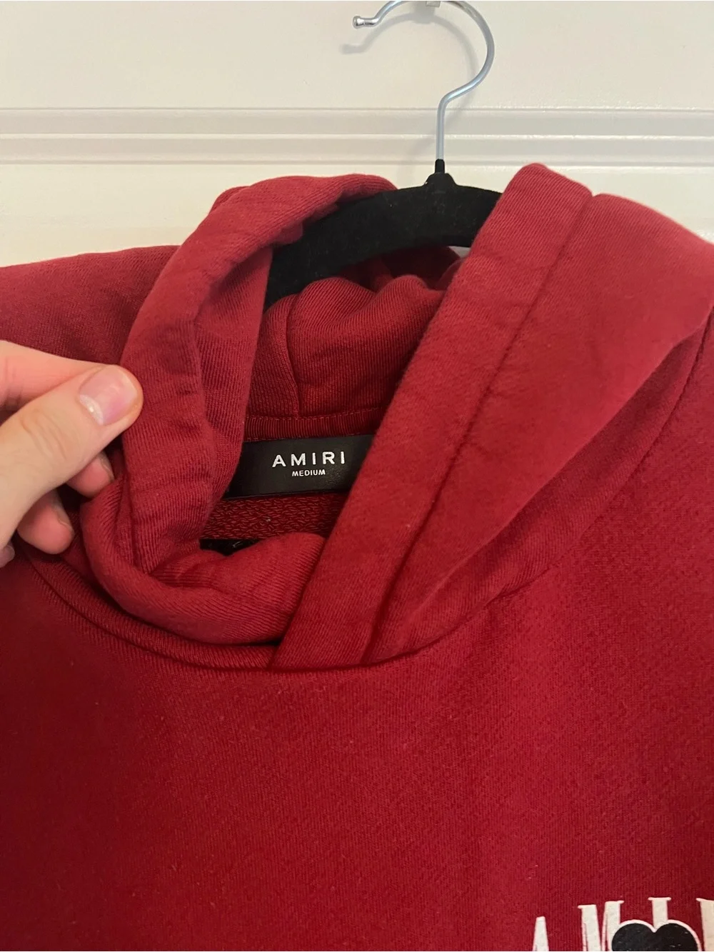 AMIRI Red Graphic Crewneck Sweatshirt with Sleeve Hearts